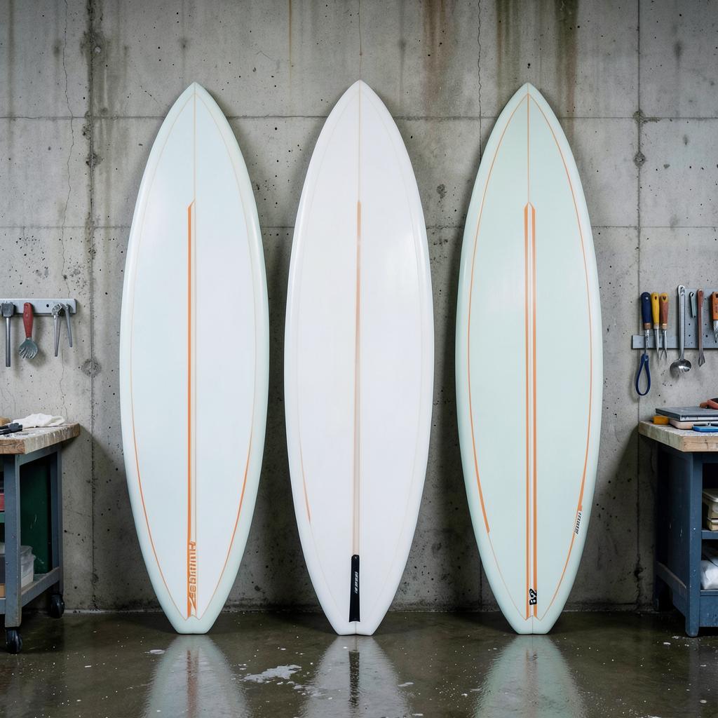 Zeebrand surfboards in the shaping workshop